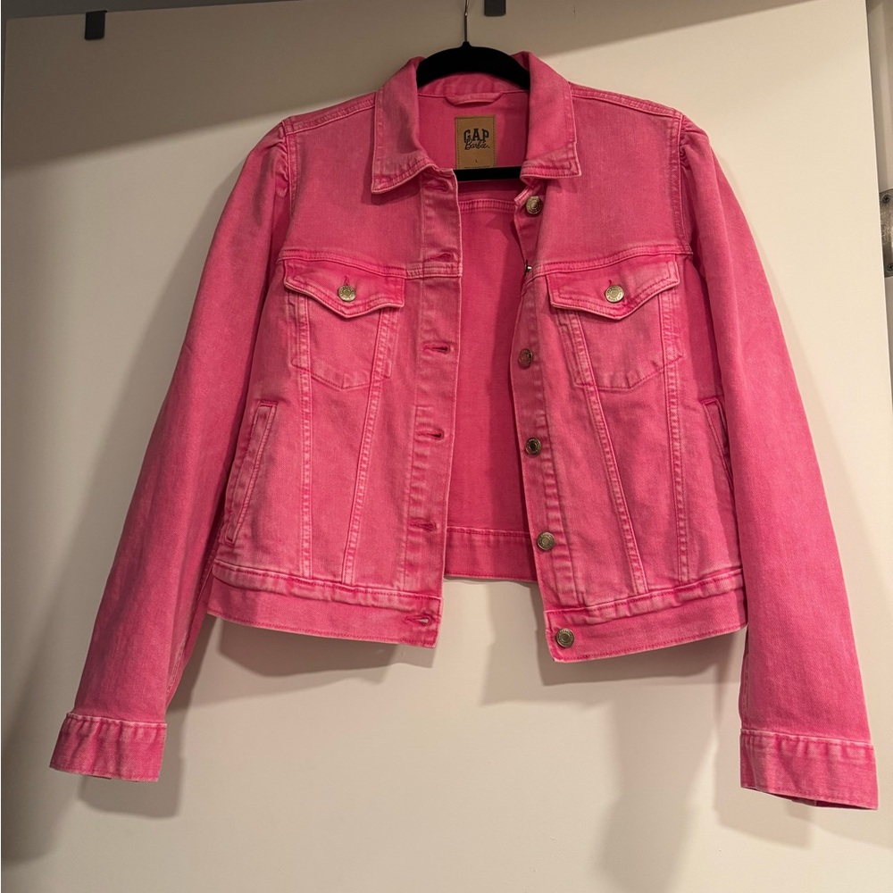 Limited Edition GAP x Barbie Pink Puff Sleeve Denim Jean Jacket